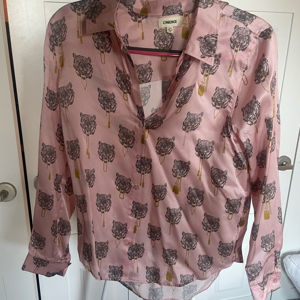 L'AGENCE Pink Printed Women's Top